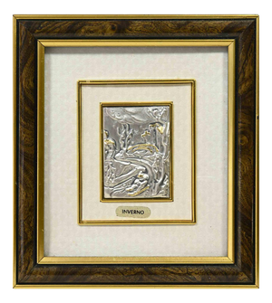 Winter Figurative Sculpture in Sterling Silver and Gold Leaf by Euroesse