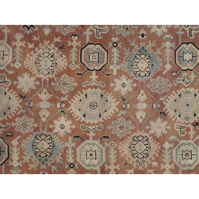 Antique Oushak Carpet, Red Carpet, Handmade Carpet, Turkish Carpet, Brown, Green For Sale - Image 11 of 16