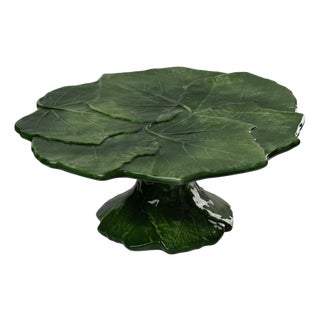 Compagnia Green Leaf Cake Stand/Plate, Small For Sale