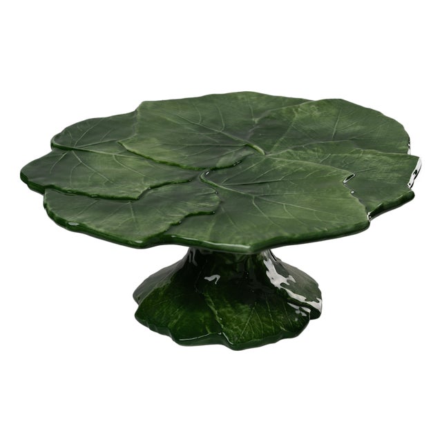 Compagnia Green Leaf Cake Stand/Plate, Small For Sale
