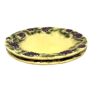 Vintage Majolica Grape Plates - a Pair For Sale