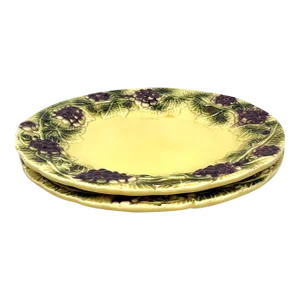 Vintage Majolica Grape Plates - a Pair