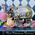1980's Pair Decorative Ceramic Elephant Figurines in Burgundy, Pink & Gold Chinoiserie, Export Marks For Sale - Image 16 of 16