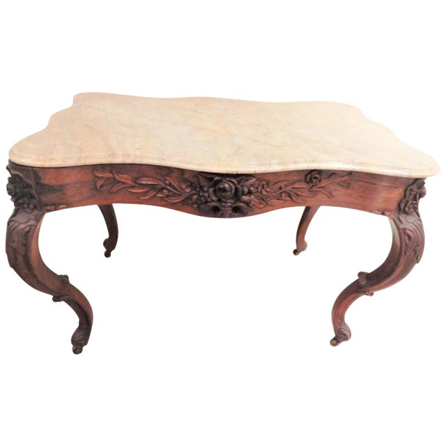 Victorian Center Table “Belter” Rosewood For Sale