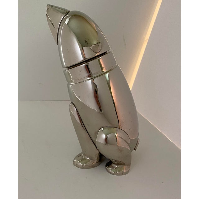 1990s Restoration Hardware Polar Bear Cocktail Martini Shaker Nickel