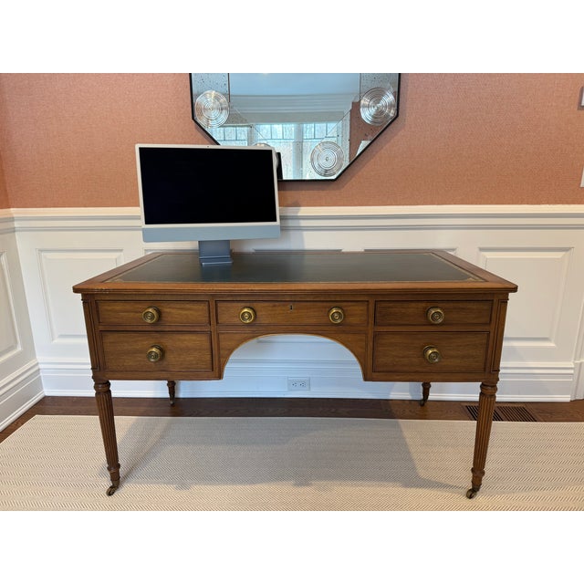 Neoclassical Mid 20th Century English Neoclassical Sheraton Style Desk by Kittinger Desk For Sale - Image 3 of 18