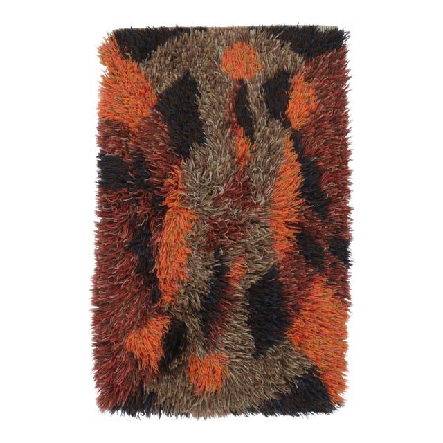 Vintage Swedish Rya Runner With Multicolor Abstract Pattern - Rug & Kilim For Sale
