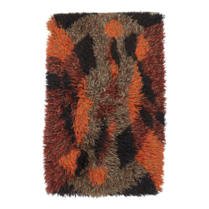 Vintage Swedish Rya Runner With Multicolor Abstract Pattern - Rug & Kilim