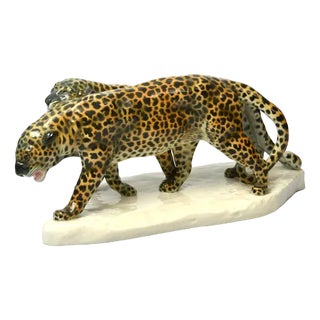 German Schwarzbuger Porcelain Figurine Leopard For Sale