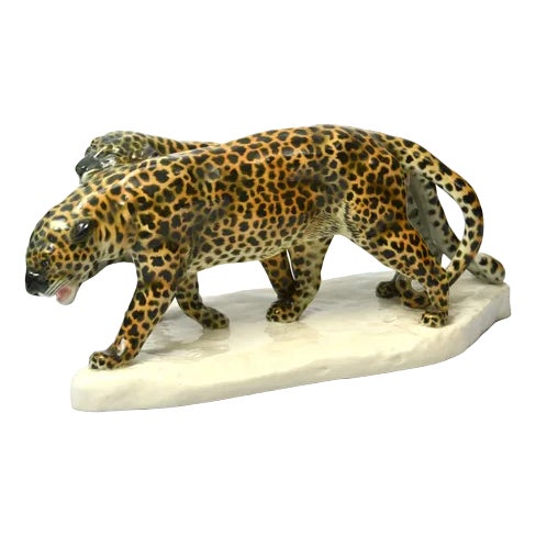 German Schwarzbuger Porcelain Figurine Leopard For Sale