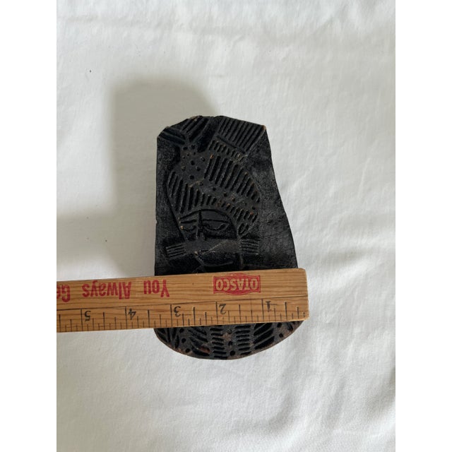 Vintage Carved Wooden Indian Textile Stamps- Set of 2 For Sale - Image 10 of 15