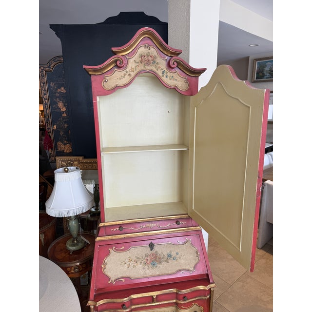 Italian Hand Painted Venetian Style Secretary Desk For Sale - Image 12 of 18
