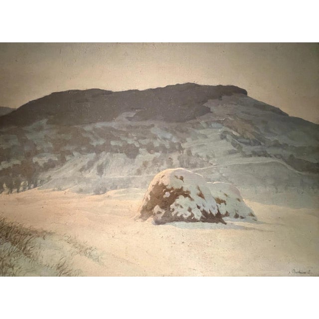 Lajos Barkász, High Mountains – Steep Rock Face with Glacier, Oil Painting on Canvas, Framed For Sale - Image 11 of 11