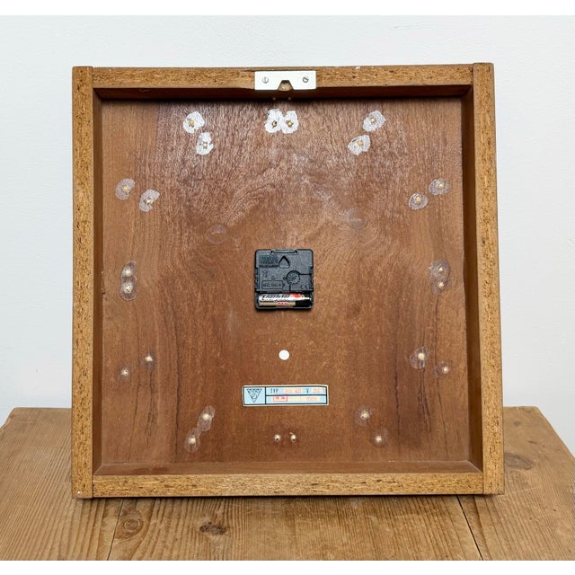 Vintage Brown Wooden Wall Clock from Pragotron, 1980s For Sale - Image 15 of 16