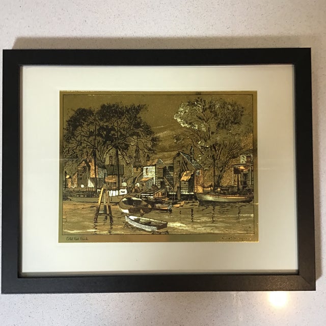 Etchings Gold Foil Lionel Barrymore Gold Foil Nautical Etchings, Framed Set of 6 Chairish