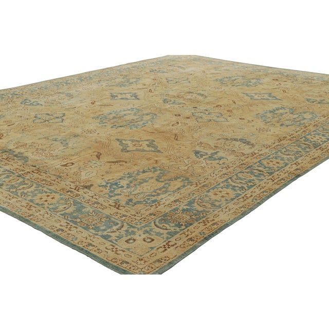 Rug & Kilim Rug & Kilim’s Oversized Oushak Style Rug in Brown & Blue With Geometric Patterns For Sale - Image 4 of 7