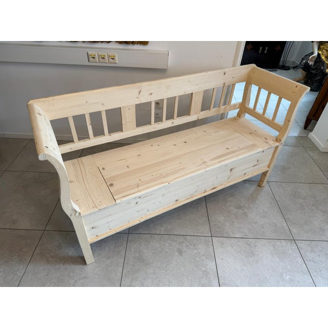 Rustic Wood Kitchen Bench For Sale - Image 11 of 18
