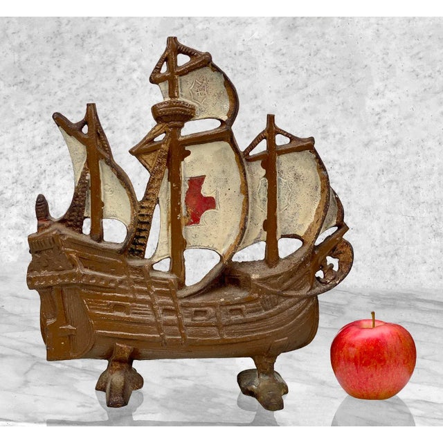 Antique Arts & Crafts Cast Iron Spanish Galleon Ship Doorstop, c. Early 20th Century – Timeless Lines and Nicely Designed...