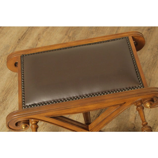 Mid 20th Century Regency Style Curved X-Base Stool For Sale - Image 9 of 13