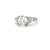 This gorgeous ring by Leon Megé boasts a 2.70 carat old mine cut diamond flanked by two half moon diamonds and bullet...