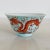 Chinese Antique Ching Dynasty Porcelain Bowl With Dragons in Red Orange on Blue For Sale - Image 3 of 7