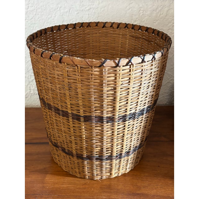 Large Late 20th Century Woven Wicker Basket For Sale - Image 6 of 6