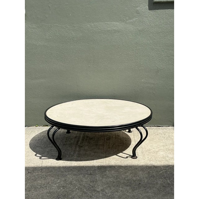 Vintage Round Stone Top Coffee Table For Sale In West Palm - Image 6 of 12