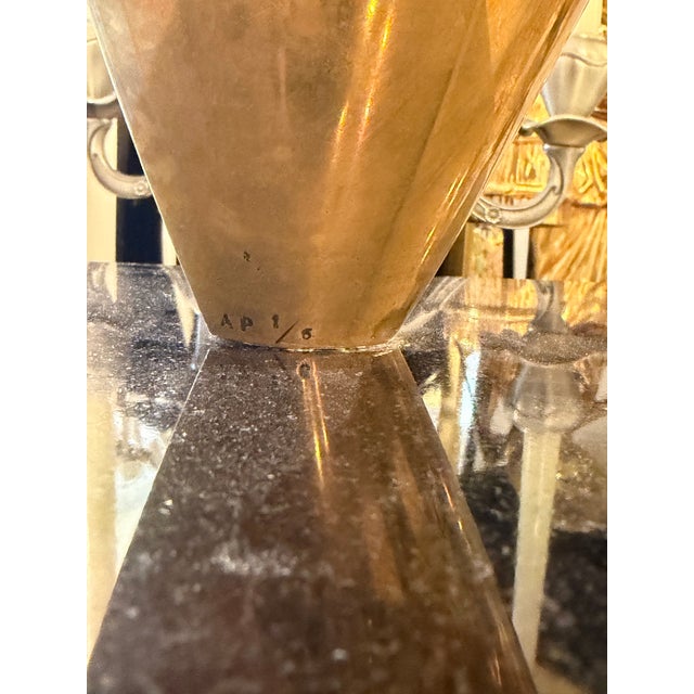 Style of Constantin Brancusi, this is a solid bronze artist proof abstract sculpture signed and numbered A P 1/6. Mounted...