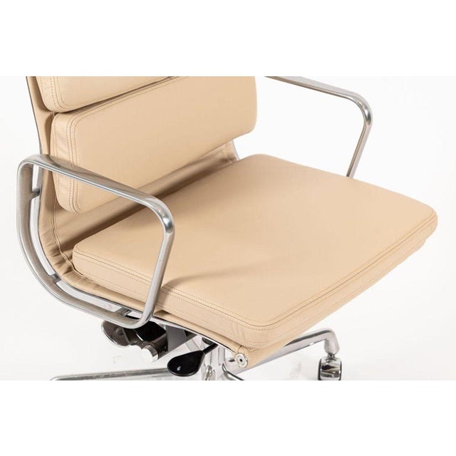 Herman Miller Eames Tall Tan Leather Desk Chair Soft Pad Pair For Sale - Image 12 of 15