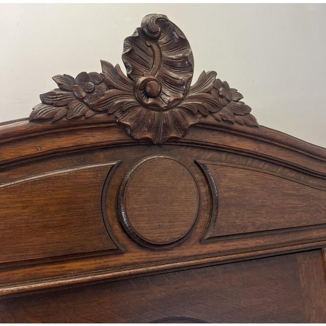 Brown French Style Wardrobe in Oak with Mirrored Door For Sale - Image 8 of 10