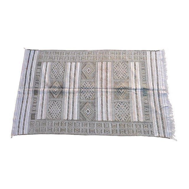 Mid-Century Modern Moroccan Kilim Rug - 9.7 X 5.7 Ft For Sale