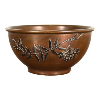 Heintz Arts & Crafts Sterling Silver on Bronze Footed Bowl For Sale