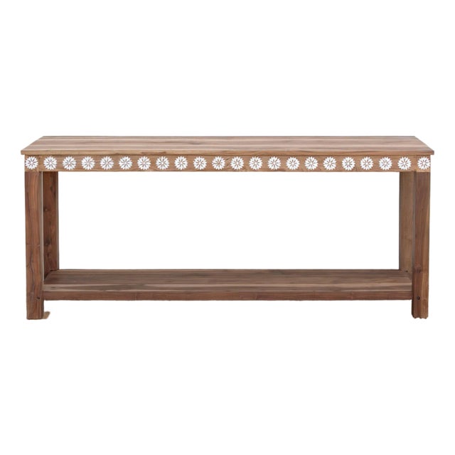 6 Feet Long Mother of Pearl Blossom Console For Sale