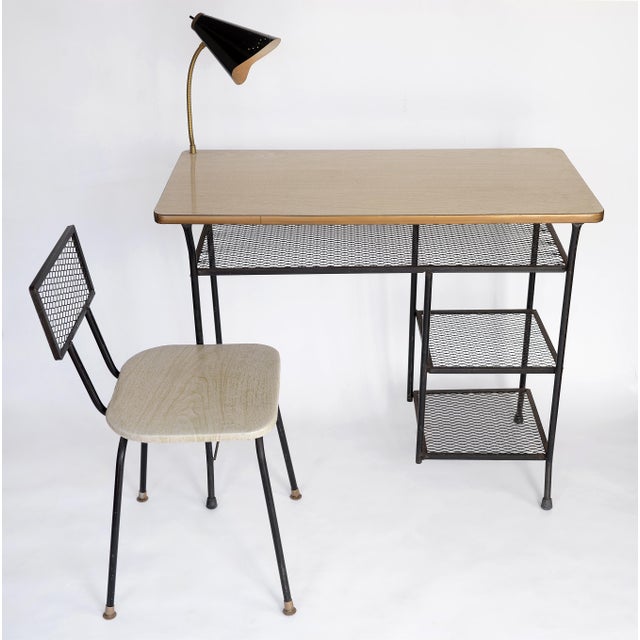 1950s Mid Century Modern Loroman Metal Desk & Chair Set 2 Pieces Chairish