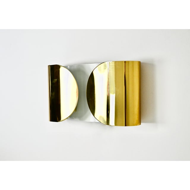 1960s Golden Foglio Sconce attributed to Tobia and Afra Scarpa for Flos, 1960s For Sale - Image 5 of 12