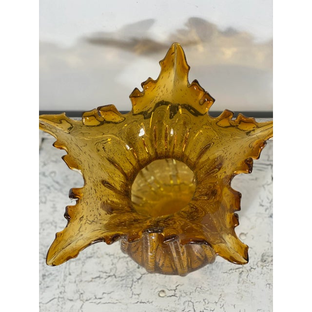 Late 20th Century Mouth Blown Amber Vase For Sale In Boston - Image 6 of 12