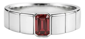 Garnet Solitaire Ring for Men Silver, Gold, Size 10