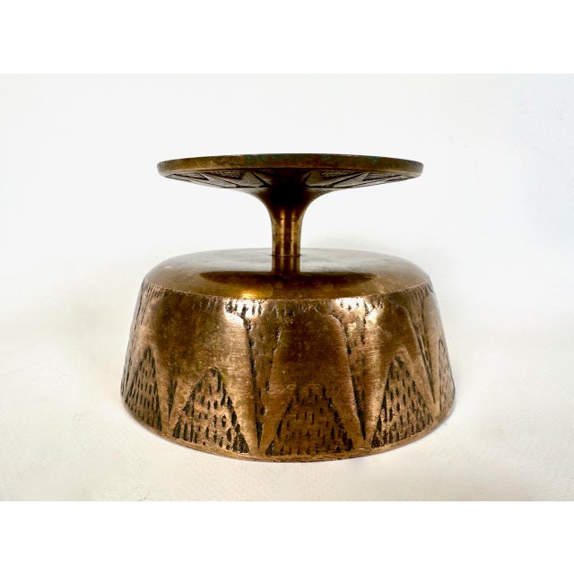 Metal Vintage Danish Brass Footed Pedestal Bowl from Nordisk Malm, 1950s For Sale - Image 7 of 12