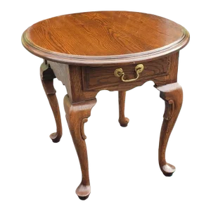 Harden Solid Oak Single Drawer Oval Side Table
