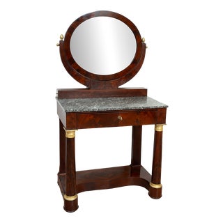 Antique Empire Mahogany Dressing Table, France, Early 19th Century For Sale