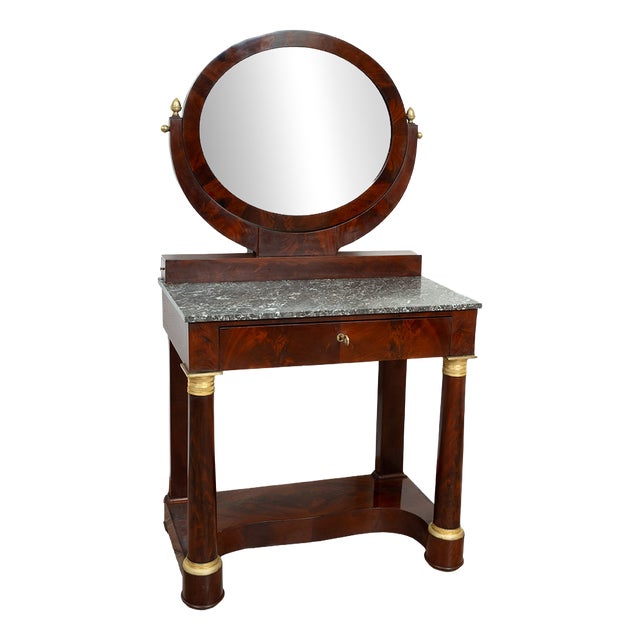Antique Empire Mahogany Dressing Table, France, Early 19th Century For Sale