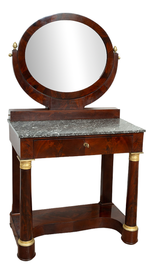 Antique Empire Mahogany Dressing Table, France, Early 19th Century