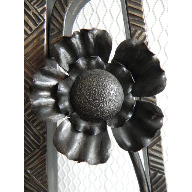 Art Deco Mirror with Faceted Glass in Steel Frame, 1940s For Sale - Image 10 of 18