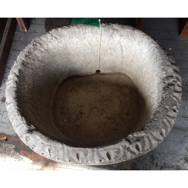 White Antique Marble Planter Italian Relief Carved Istrian Marble For Sale - Image 8 of 12