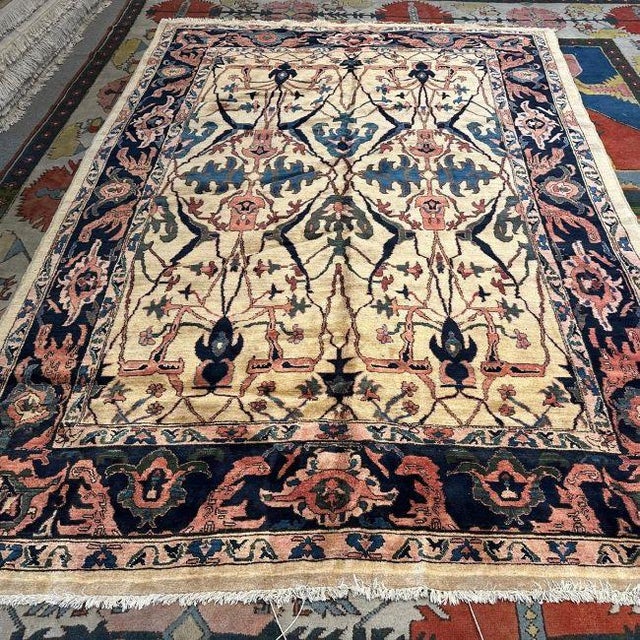 Antique Agra Rug | Floral Design | 8×10 For Sale In Los Angeles - Image 6 of 6
