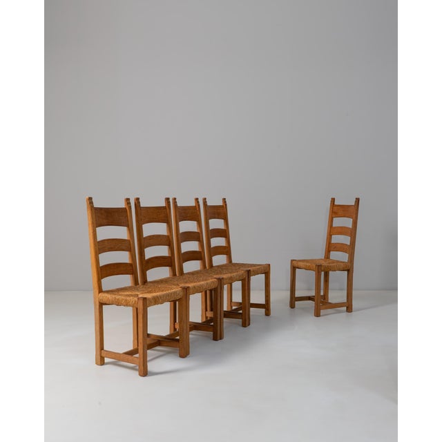 20th Century French Provincial Oak Ladder-Back Dining Chairs - Set of 6 For Sale - Image 18 of 18