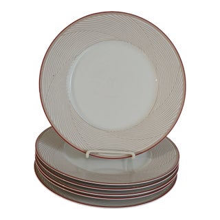 1960s Mid-Century Modern Dansk Tapestry "Twill" Dinner Plates Jack Larson - Set of 6 For Sale