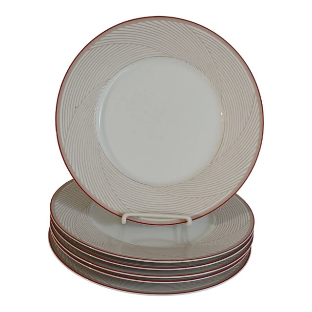 1960s Mid-Century Modern Dansk Tapestry "Twill" Dinner Plates Jack Larson - Set of 6 For Sale