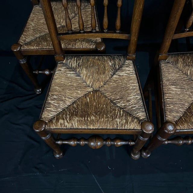Early 19th Century Carved Oak British Dining Side Chairs -Set of 4 For Sale - Image 10 of 13
