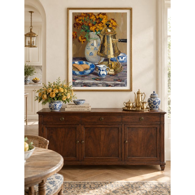 Traditional 1907 Vintage Coffee Wall Art Print, German Impressionist Still Life by Philipp Klein - 36" X 48" For Sale - Image 3 of 9